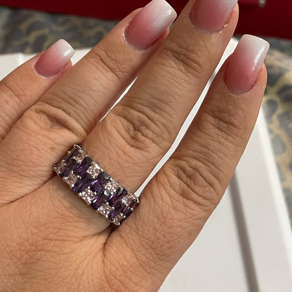 Pink and purple infinity ring - Picture 2 of 7